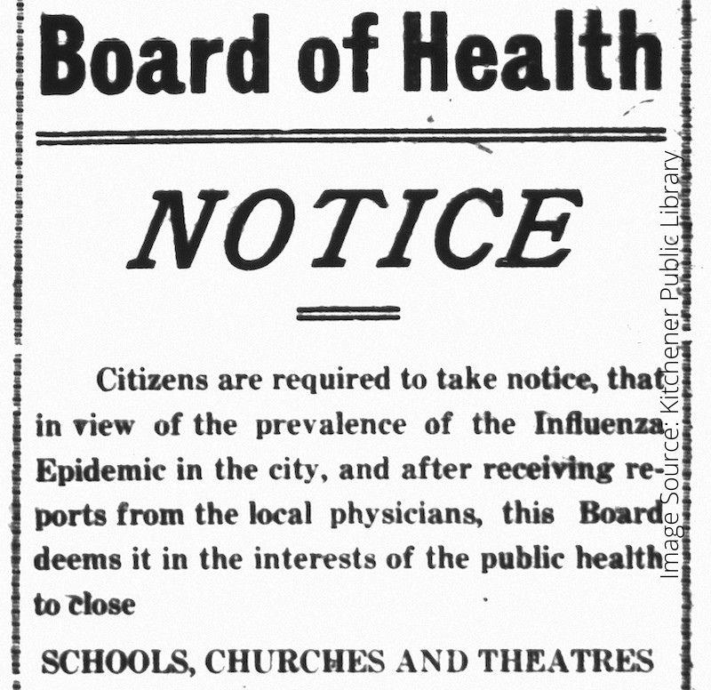 Pandemic! Kitchener and the 1918 Spanish Flu