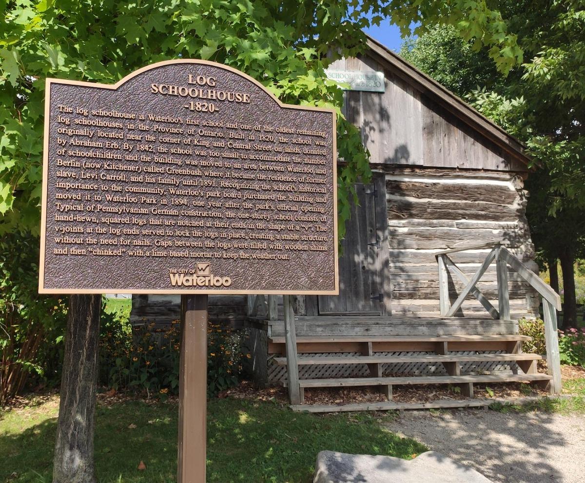 The Waterloo log school house that was one the home of Levi Carroll a former enslaved man who lived in Berlin, Ontario