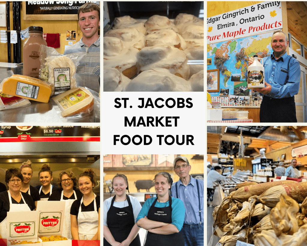 photo collage of vendors at the St Jacobs Market