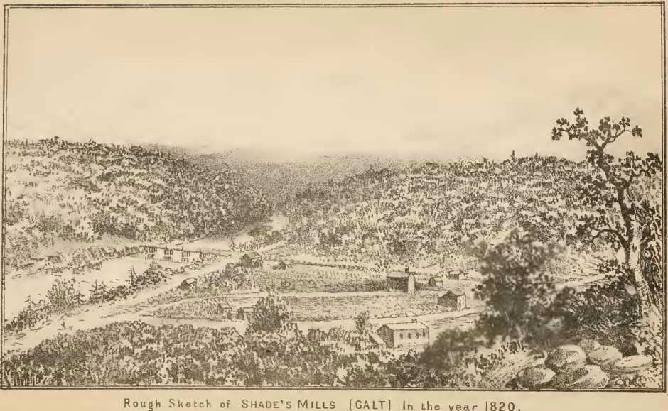 Rough Sketch of Shade's Mills (Galt) 1820